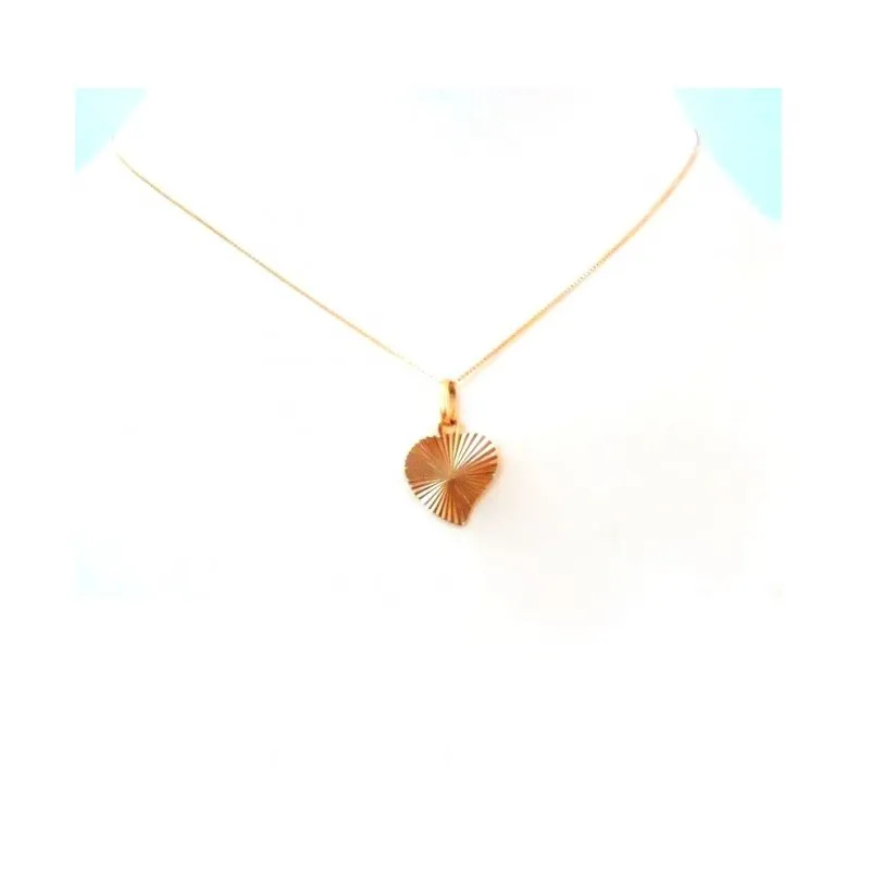 COLLANA UNISEX CON CUORE IN ORO GIALLO 18 KT