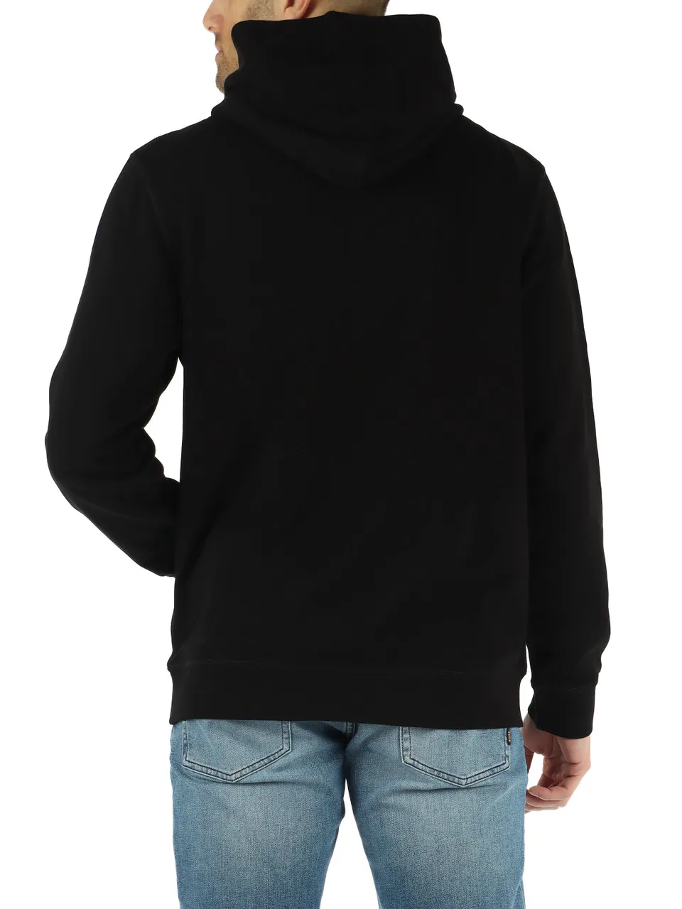 Felpa in cotone garzato con patch logo frontale